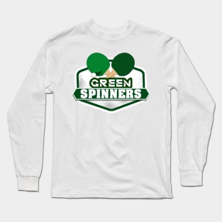 Sporty Table Tennis Team Green Spinners Long Sleeve T-Shirt